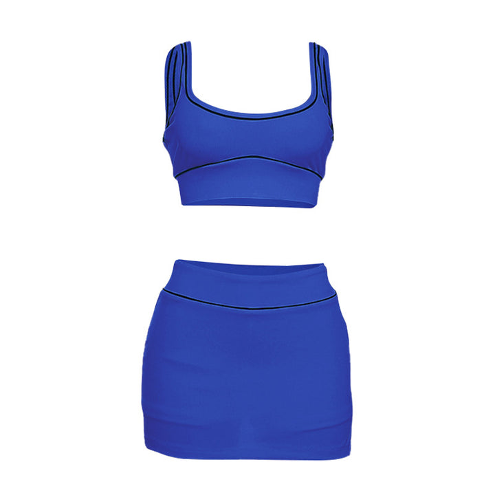 Dame Sporty Crop-Top og Nederdel Sæt Stilla