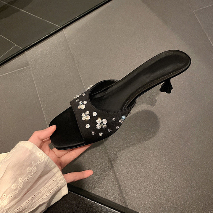 Femme Elegante Strass Rutschsandaler Stilla