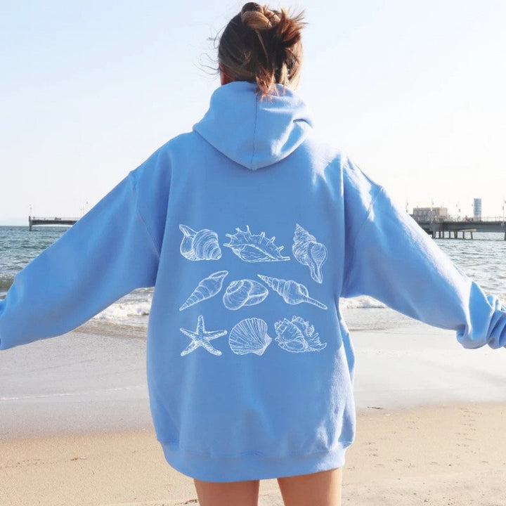 Kvinder Oversized Hoodie med Maritim Skalsdesign Skovae