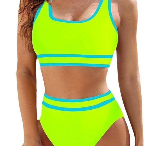 Damer Sporty Bikini-sæt med højtaljede bukser og brede stropper Stilla