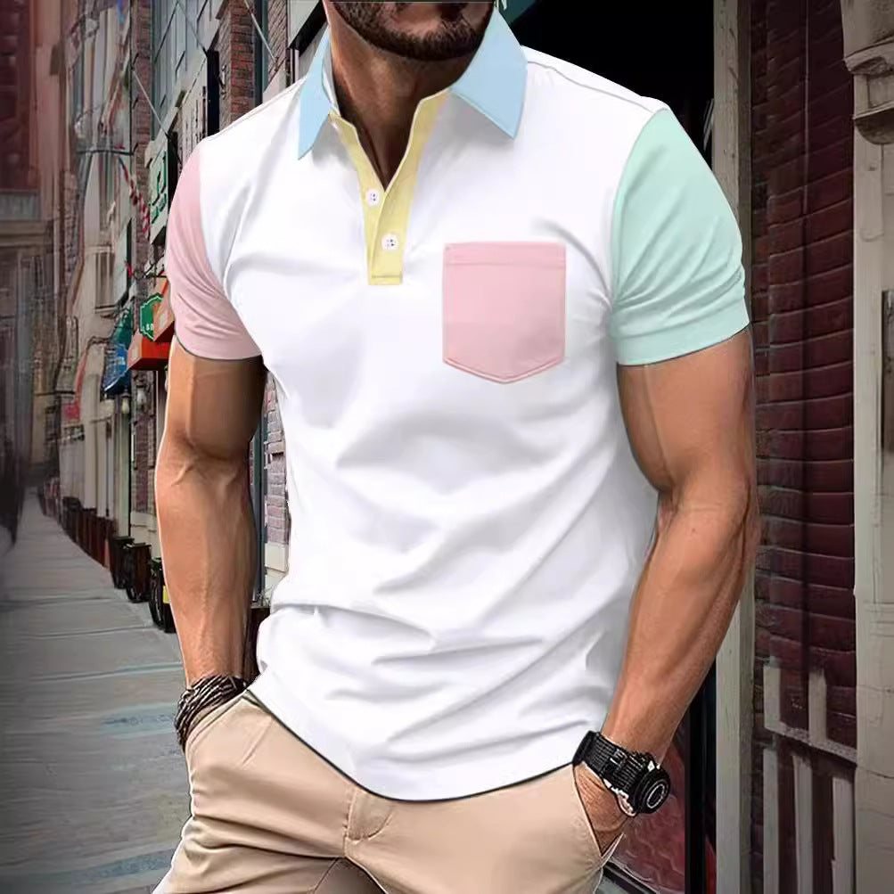 Herren polo shirt med moderne farvedetaljer Stilla