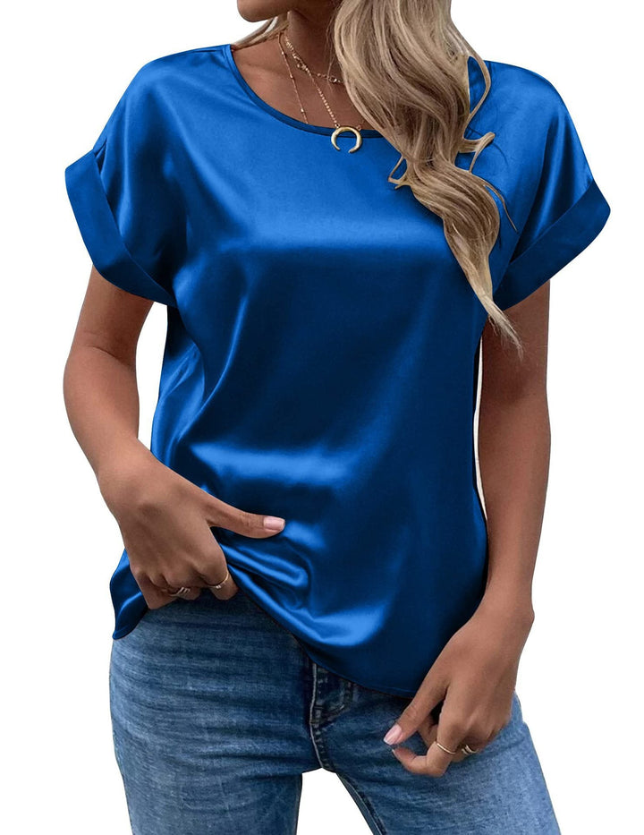 Stilla | Chic Sommer Satin Pullover Straight Tee