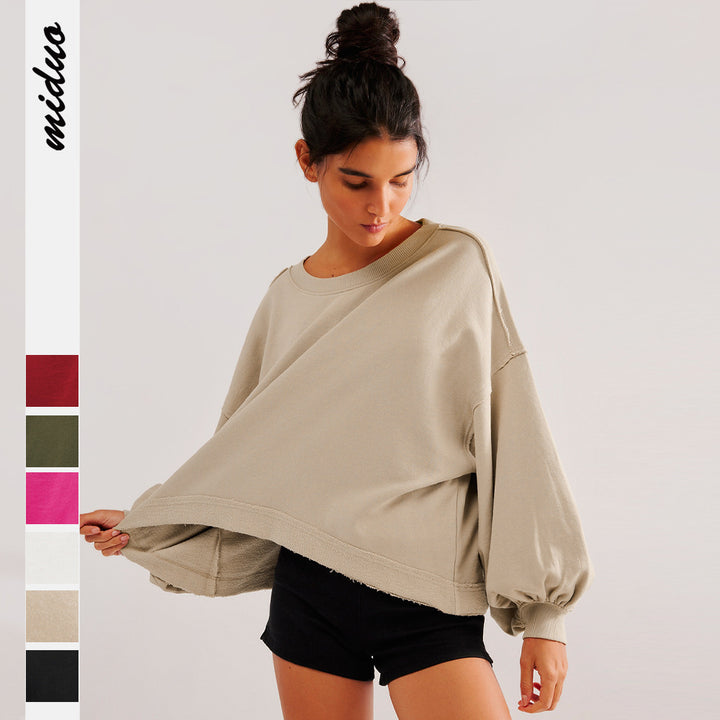 Dame afslappet sweatshirt med voluminøse ærmer og komfortabel pasform Stilla