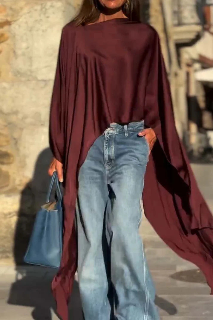 Dame mode oversized skjorte i let batiklook Stilla
