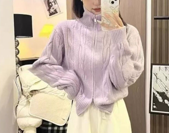 Dame Fashionable Chunky Strik Sweater med Høj Krave Stilla