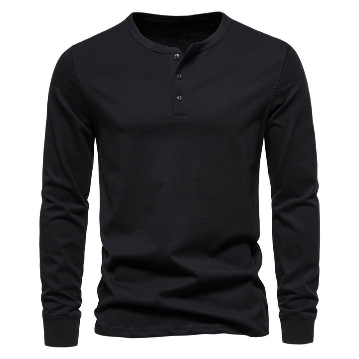 Herre Langærmet Button-Up Henley Skjorte Stilla