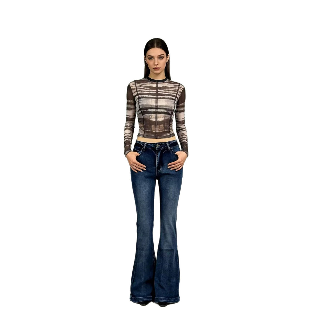 Damer elegant cropped top med puffærmer og vintage broderi Skovae