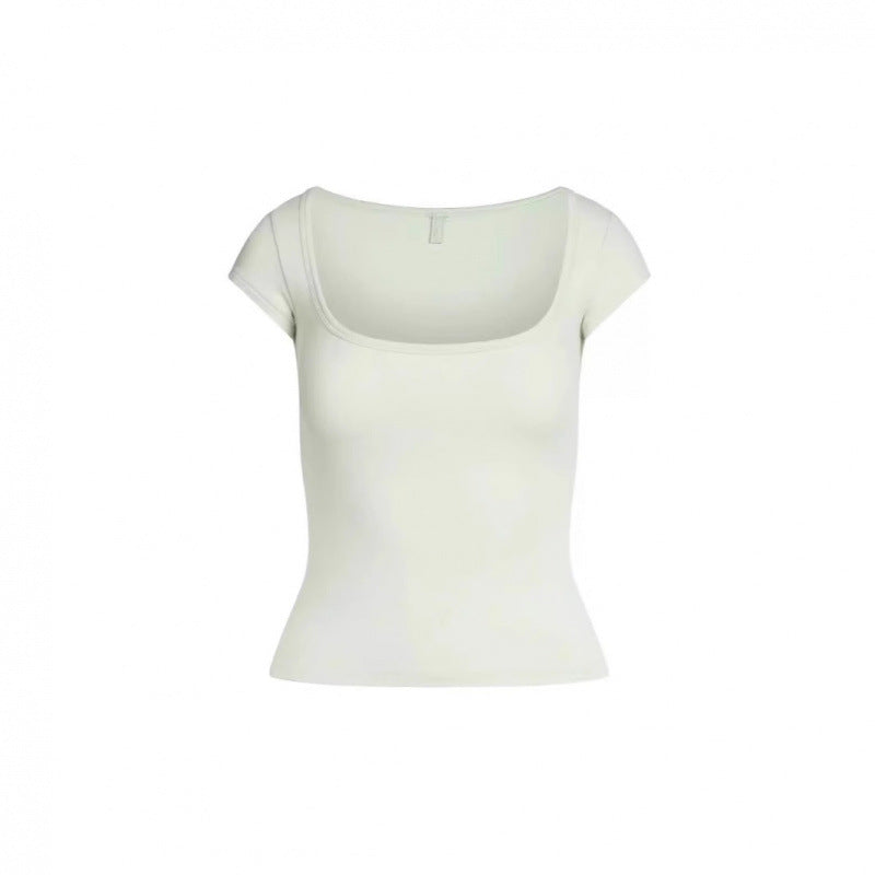 Dame Fitted Kvadrat-Hals T-Shirt Stilla