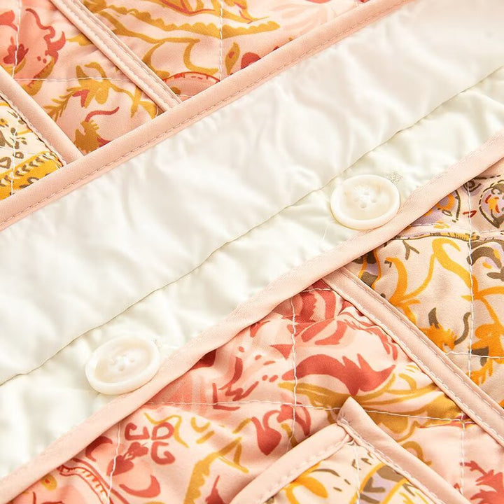 Damer quilted blomster mønster jakke Stilla