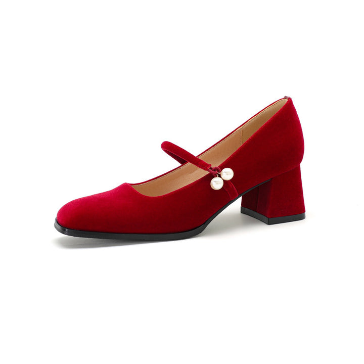 Femme Elegante Block-hæls Mary Jane Sko Stilla