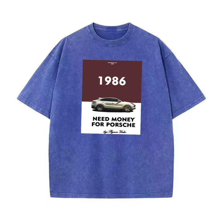 Dame T-shirt med nostalgisk automobil og humoristisk slogan Stilla