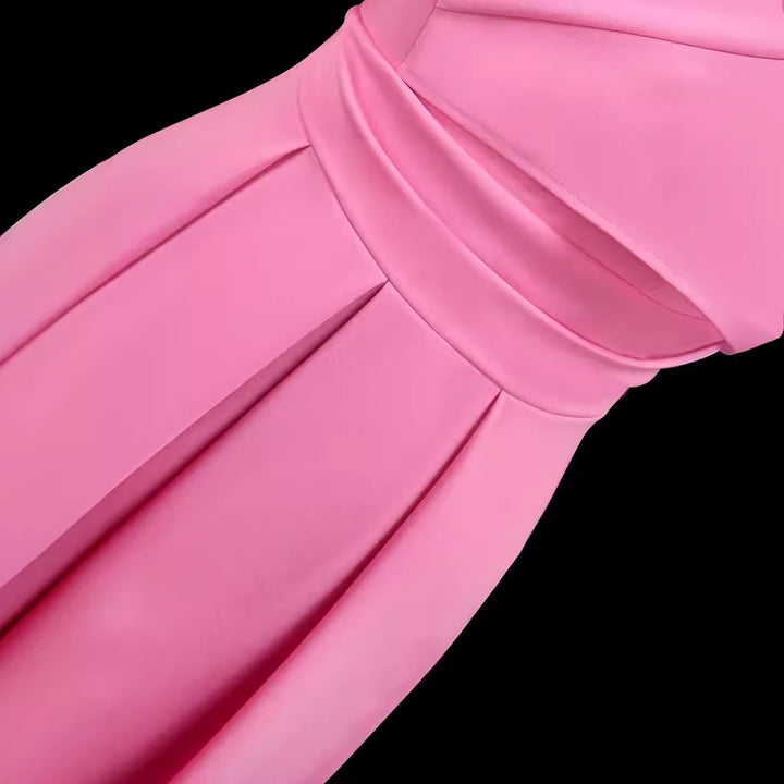 Dame Elegant One-Shoulder Kjole med Draperinger Skovae