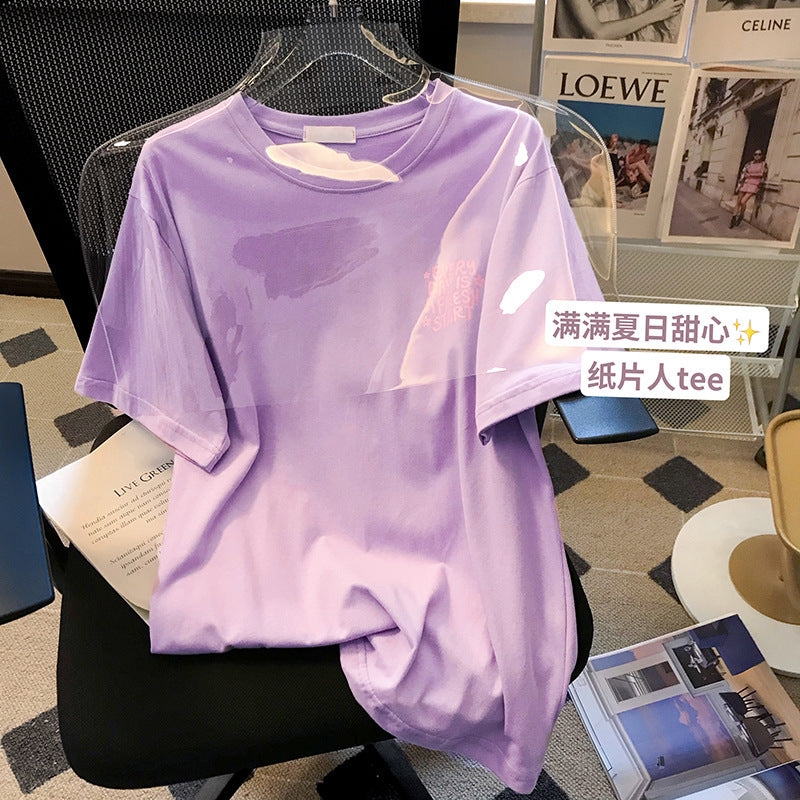 Dame T-shirt med inspirerende motiv og afslappet snit Stilla