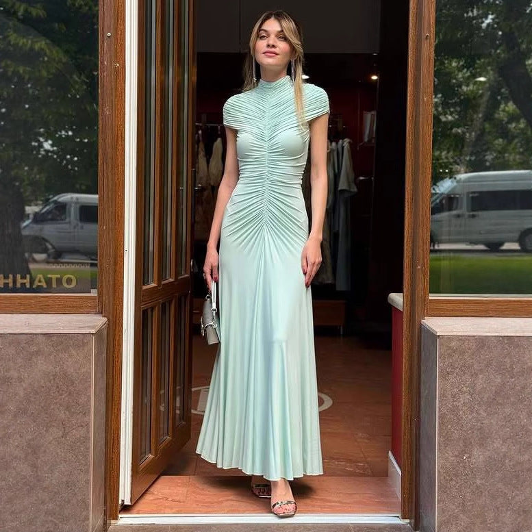 Dame elegant aftenkjole med struktureret rynkning Stilla
