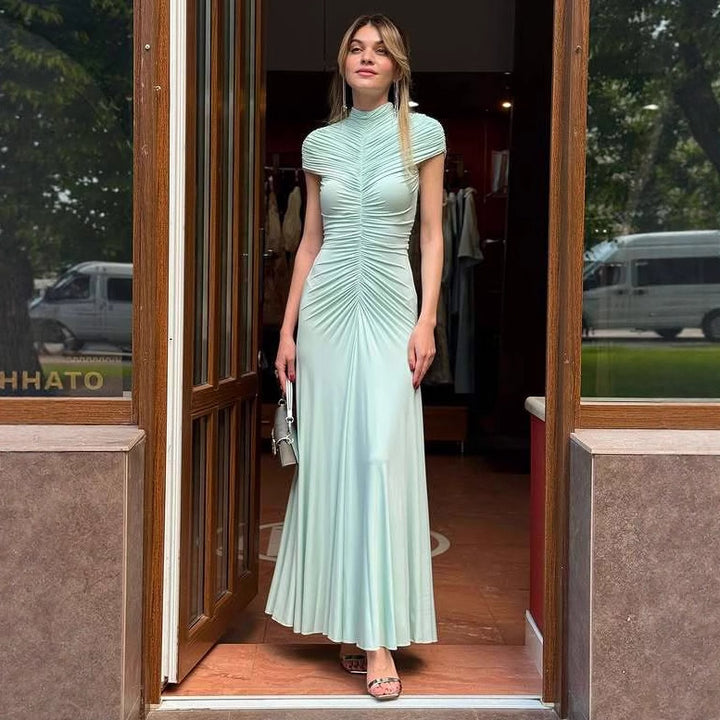 Dame elegant aftenkjole med struktureret rynkning Stilla