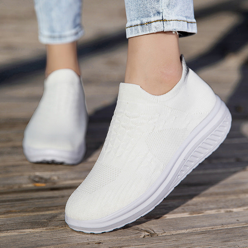 Dame Slip-On Sport Sneakers med åndbart strikdesign Stilla