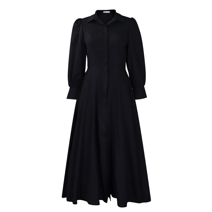 Dame Maxi Kjole med elegante Puffærmer Stilla