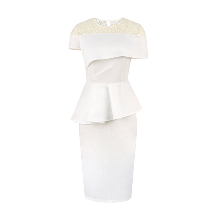 Damer elegant kjole med raffineret peplum-snit og spidse accenter Skovae