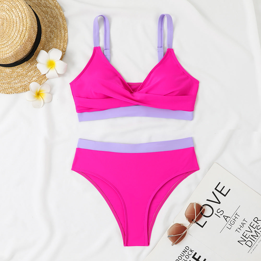 Dame Sporty Bikini med innovativt overlappende design Stilla