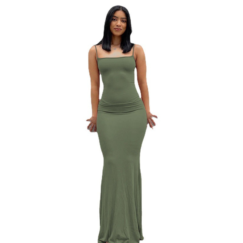 Dame Elegant Slip Maxi Kjole Stilla