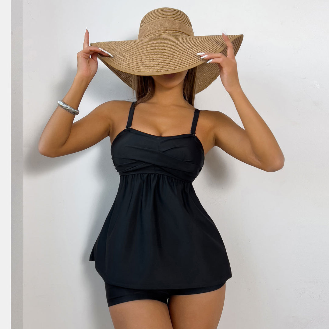 Dame sportsligt Tankini-sæt med blomstret design og behagelige shorts Stilla
