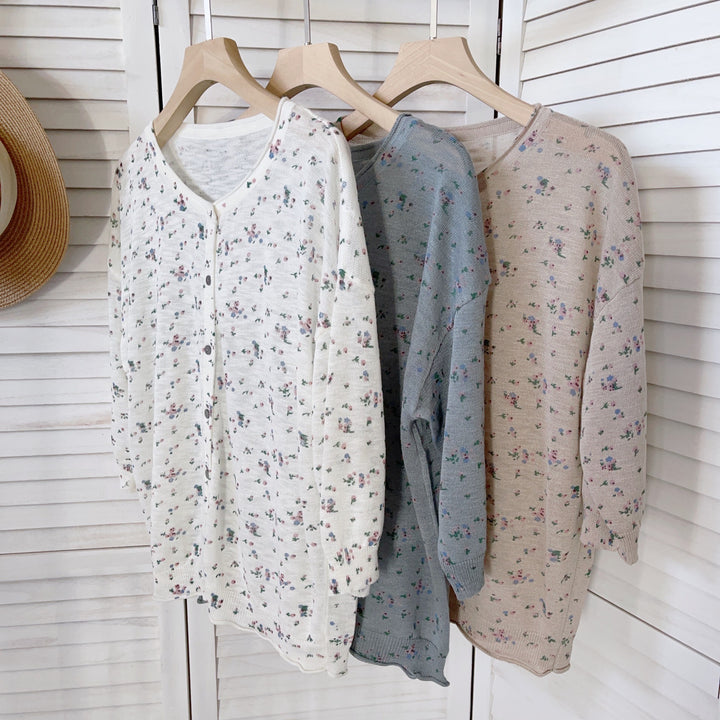 Femme Floral Print Button-Up Cardigan Stilla