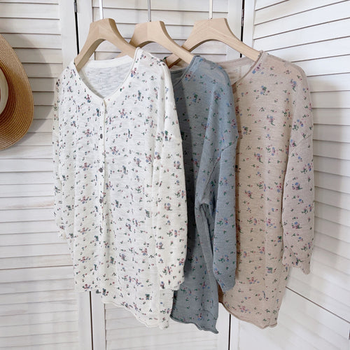 Femme Floral Print Button-Up Cardigan Stilla