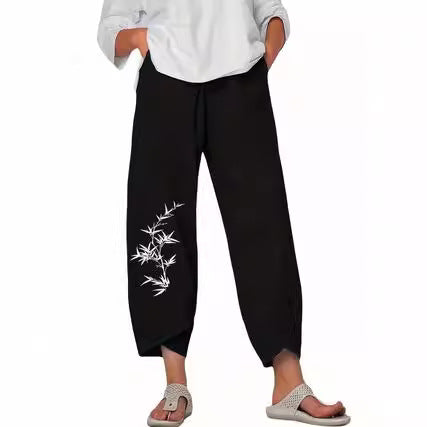 Dame Relaxed Fit Bambus Tryk Culotte Stilla