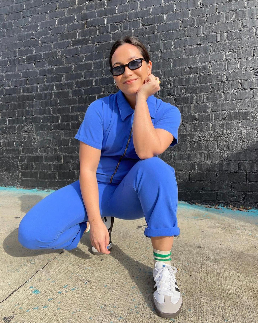 Dame mode jumpsuit med praktisk lynlås og sidelommer Stilla