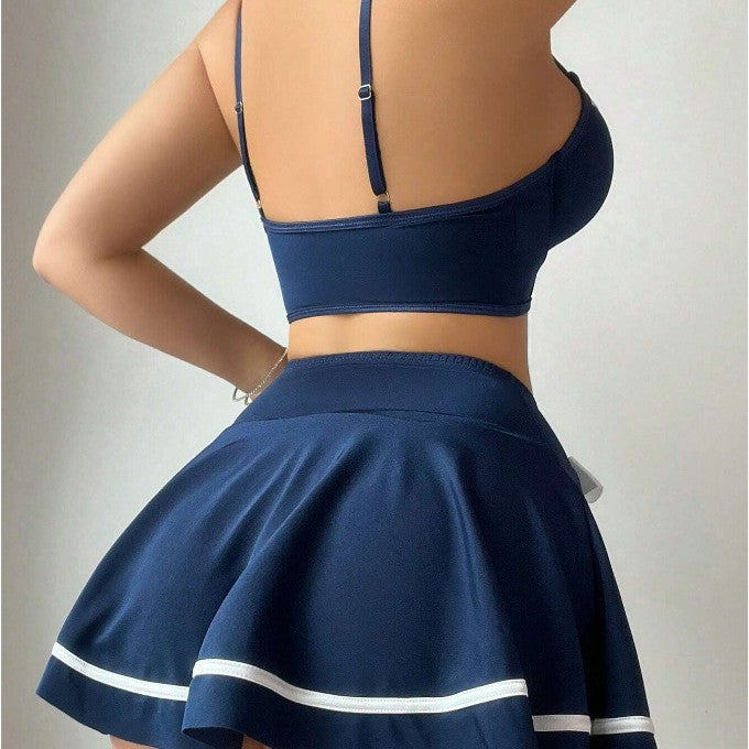 Damer Cheerleader-inspireret legesygt lingeri-sæt Stilla