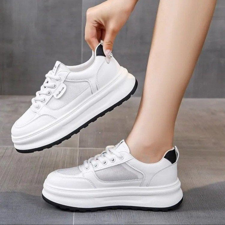 Dame Plateau sneakers med åndbart mesh-overflade og skridsikker sål Stilla