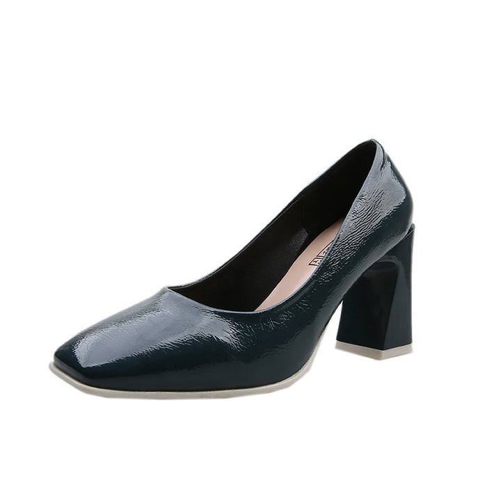 Dame Læder Chunky Hæl Pumps Stilla