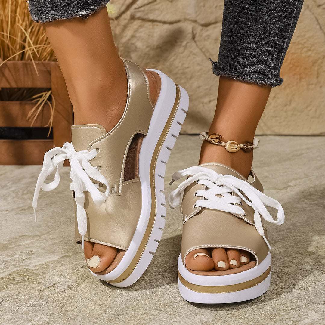 Dame plateau-sandaler med leopardmønster Stilla
