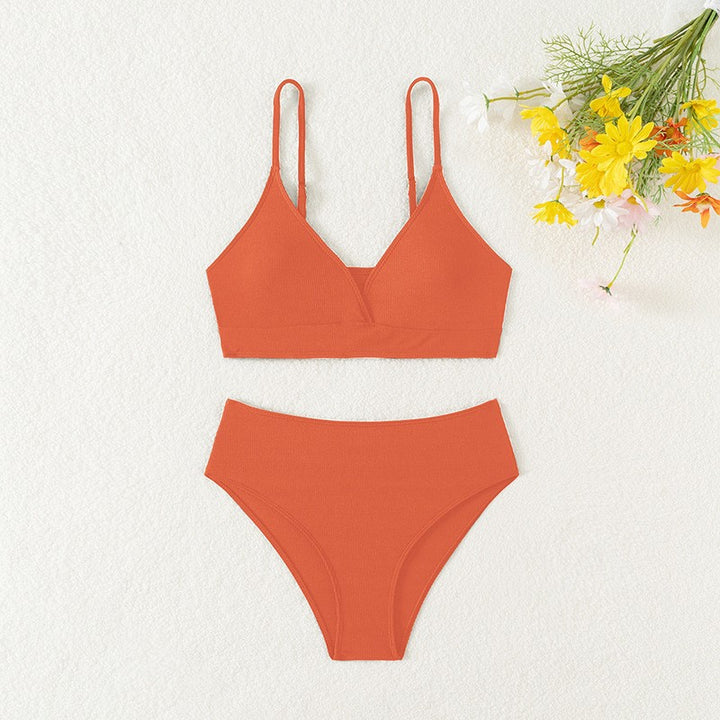 Damer Højt udskåret Bikini-sæt med justerbare stropper og behagelig pasform Stilla
