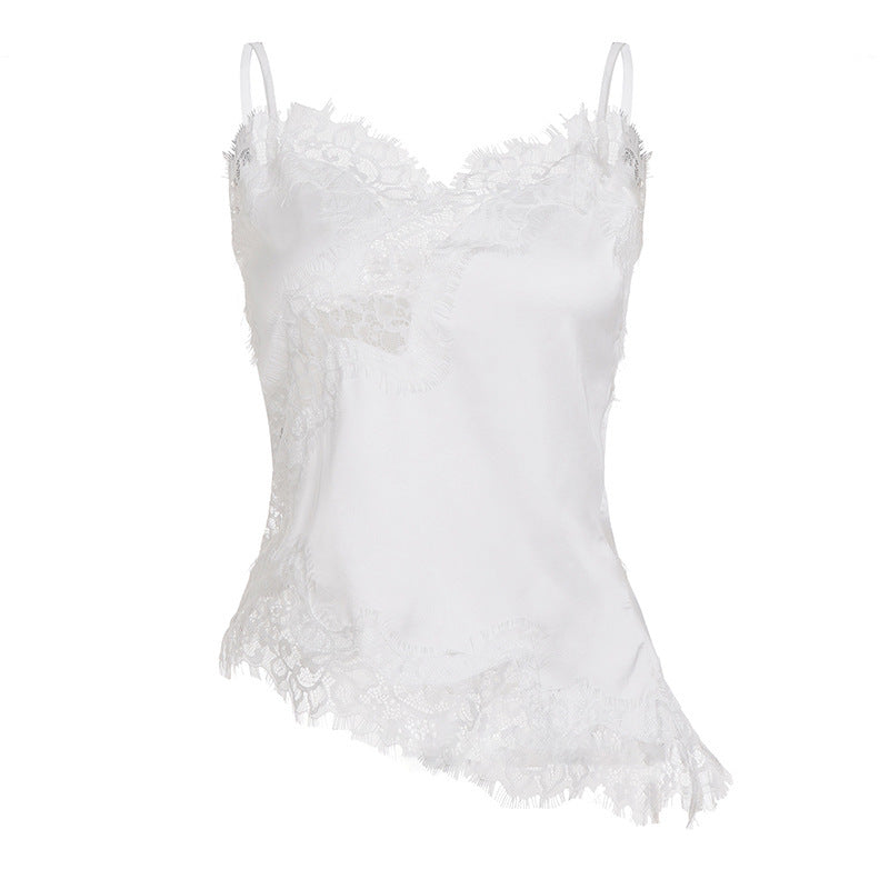 Dame spids-Cami-top med forførende detaljer Skovae