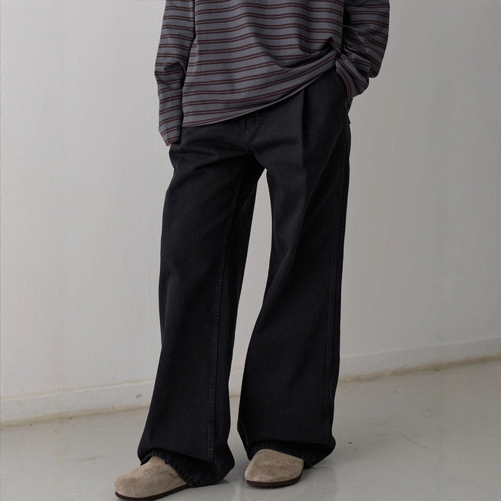 Kvindernes casual højtaljede jeans med bred pasform Stilla