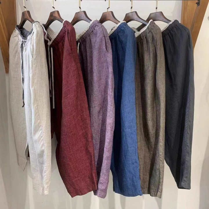 Femme Locker-snit Åndbar Leinen Culottes Stilla