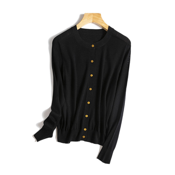 Dame Button-Up Cardigan med dekorative knapper Stilla