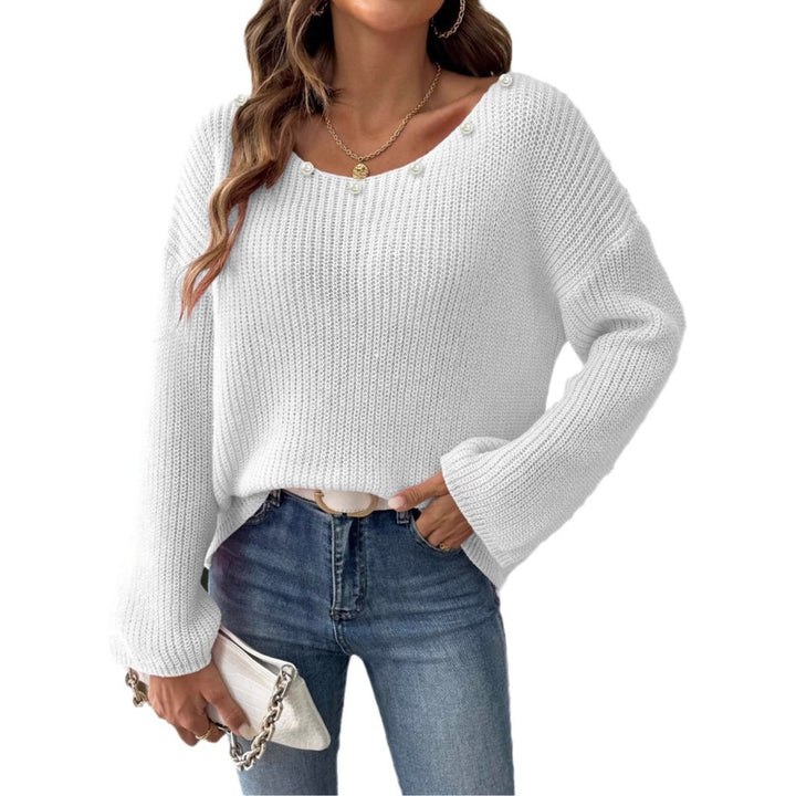 Dame Oversized Pullover med diskret perleprydning Stilla