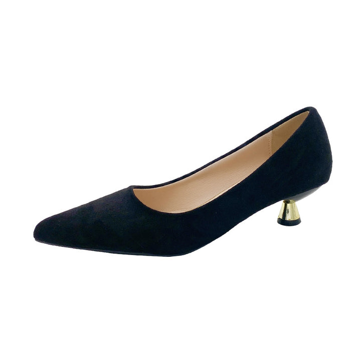 Dame spids Kitten-Heels med dyretryksdesign Stilla