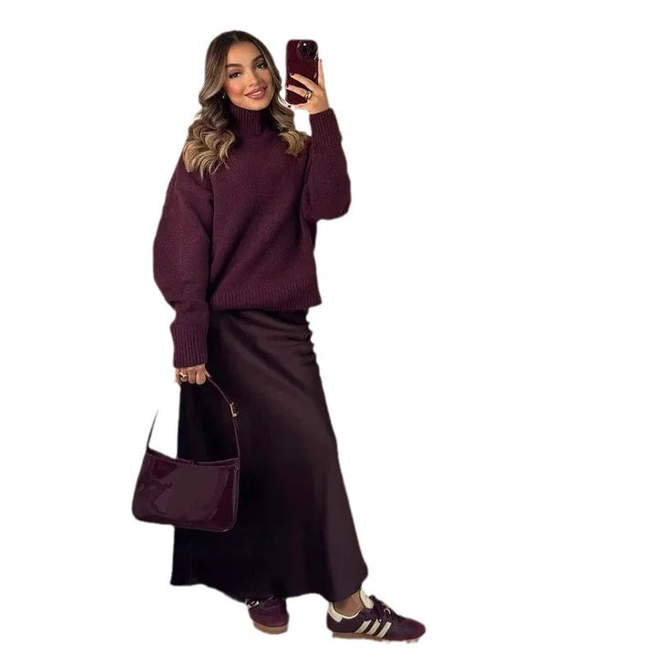 Kvindernes rullekrave sweater lavet af blødt strik Stilla