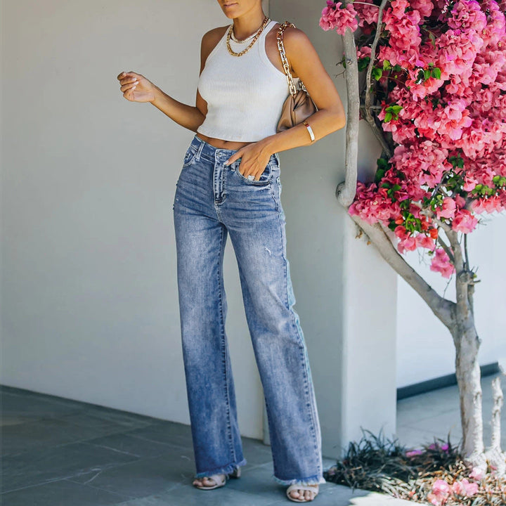 Dame Løst skåret Jeans med afslappet look og moderne distressed-detaljer Stilla