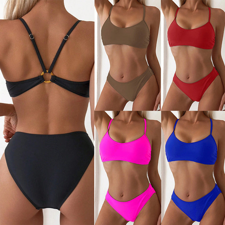 Dame minimalistisk højt skåret bikini-sæt Stilla