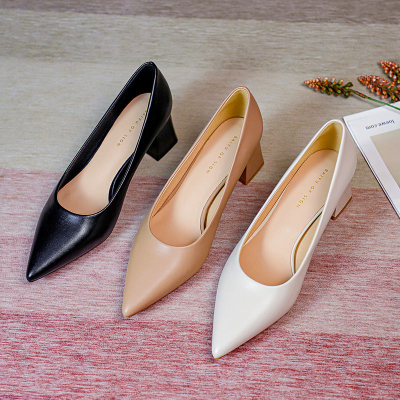 Femme Elegant Chunky Heel Pumps Stilla
