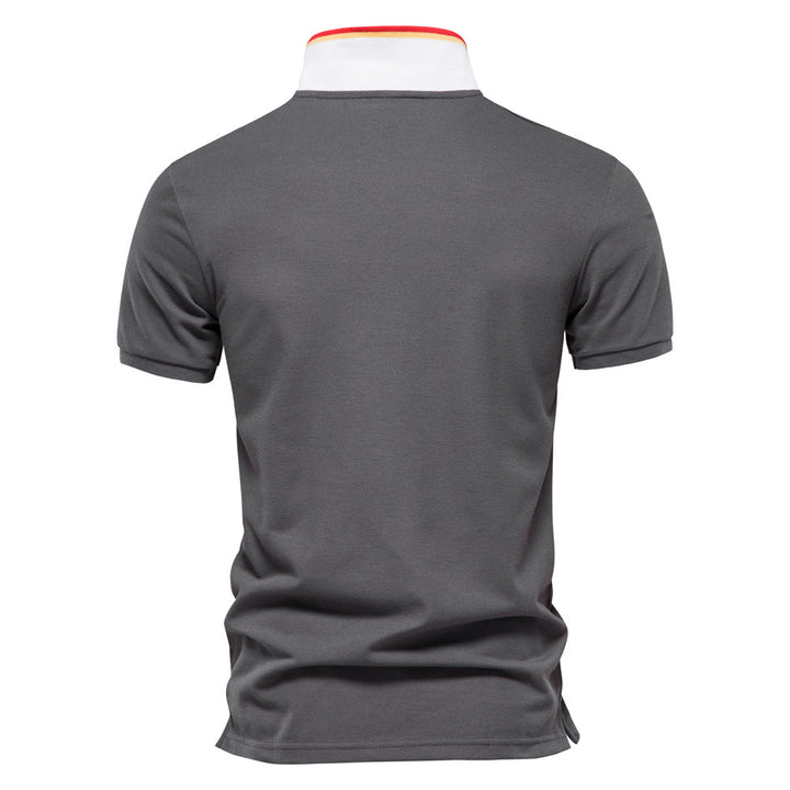Herrer Poloshirt med kontrasterende farrestreger og moderne krave Stilla