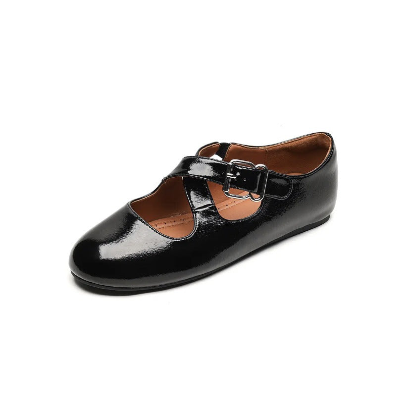 Femme Stilfulde Krydsrem Ballerinas Stilla