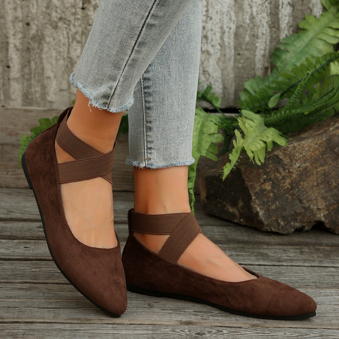 Dame Wildleder Ballerina Flats Stilla