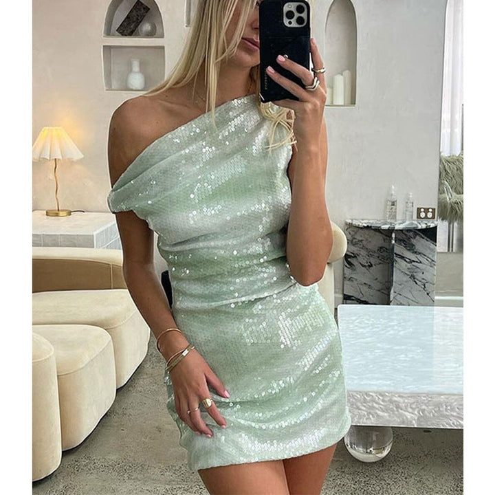 Stilla | Forførende Skulder Paillet Bodycon Kjole