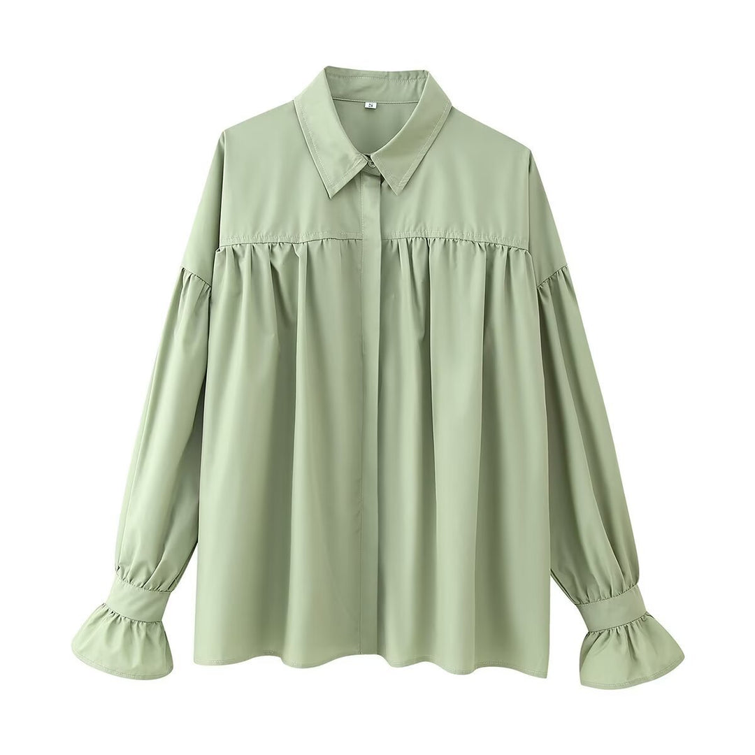 Femme Elegante Oversized Bluse med Puffærmer Stilla