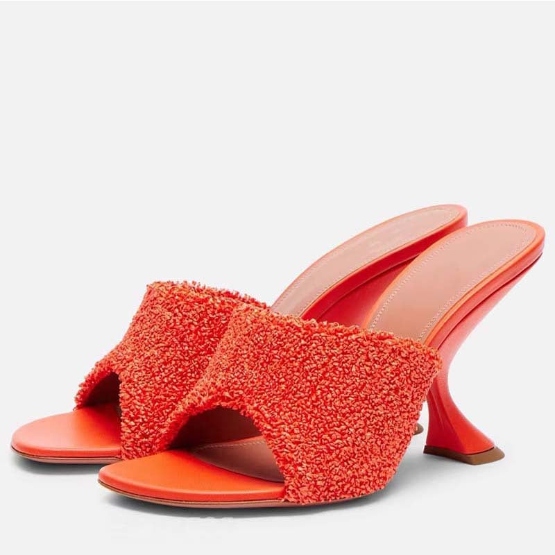 Femme Teksturerede Åbne Tå Slide Sandaler Stilla